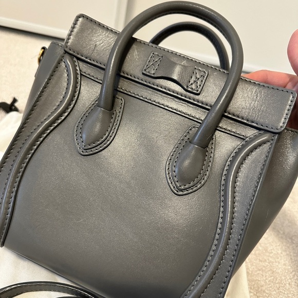 Celine Nano Luggage Bag in Drummed‎ Calfskin Gray - Picture 3 of 16